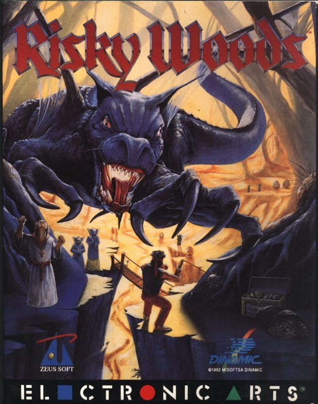 Risky Woods box art for Sega Mega Drive